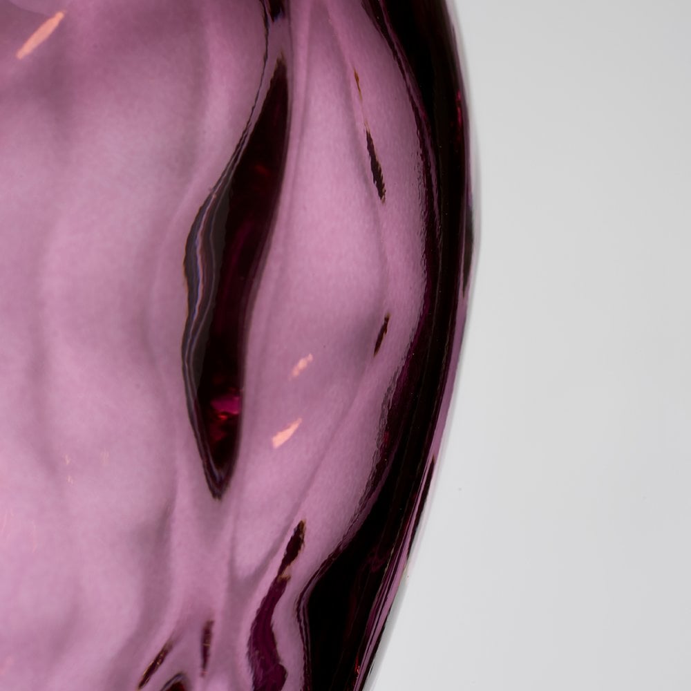 Samara Large Plum Glass Table Lamp With Silver Shade QN-SAMARA-TL-LRG-PLM