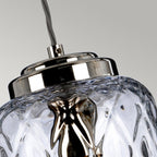 Sola Ceiling Pendant Light In Polished Nickel With Diamond Pattern Glass SOLA-P