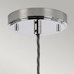 Sola Ceiling Pendant Light In Polished Nickel With Diamond Pattern Glass SOLA-P