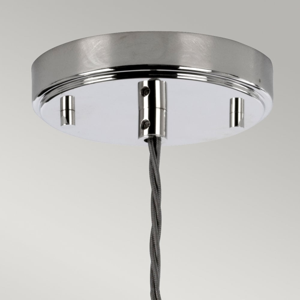 Sola Ceiling Pendant Light In Polished Nickel With Diamond Pattern Glass SOLA-P