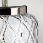 Sola Small Diamond Glass Table Lamp With Titanium Silver Shade QN-SOLA-TL-S