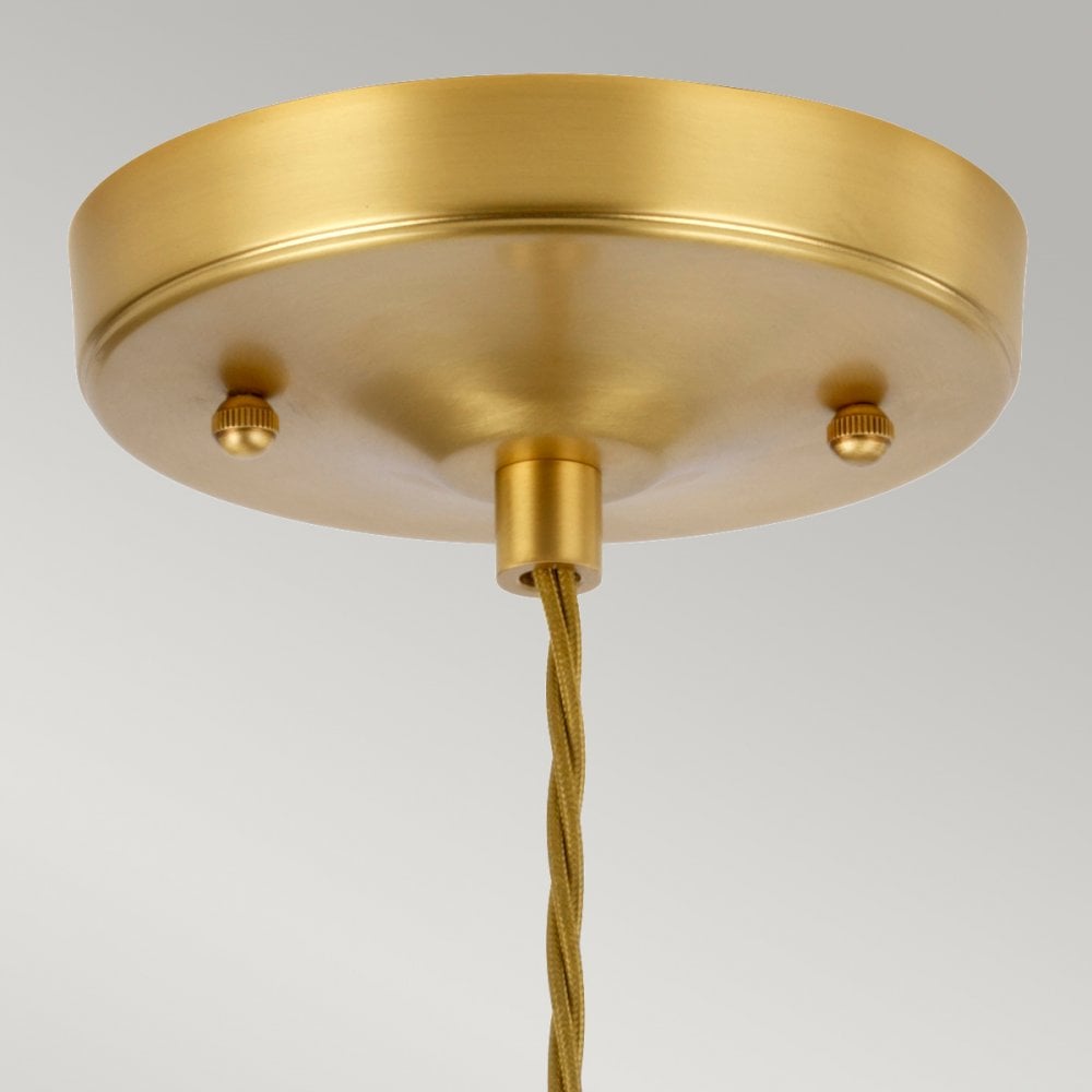 Tiber Elegant 1 Light Ceiling Pendant In Brushed Brass Finish TIBER-P-AMBER