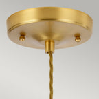 Tiber Elegant 1 Light Ceiling Pendant In Brushed Brass Finish TIBER-P-AMBER