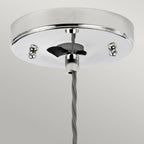 Tiber Elegant 1 Light Ceiling Pendant In Polished Nickel Finish TIBER-P-CLEAR
