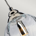 Tiber Elegant 1 Light Ceiling Pendant In Polished Nickel Finish TIBER-P-CLEAR