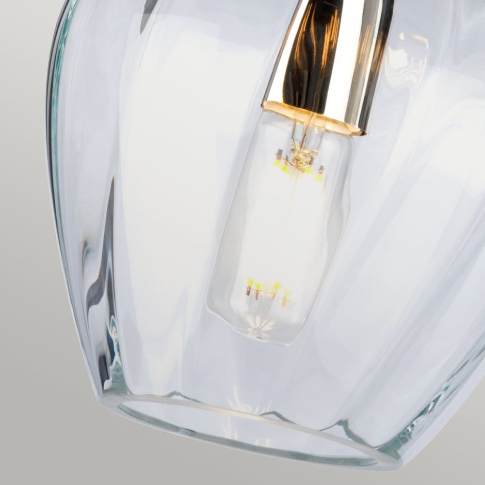 Tiber Elegant 1 Light Ceiling Pendant In Polished Nickel Finish TIBER-P-CLEAR