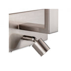 Raffles Switched Wall Light In Brushed Steel Finish With Grey Rectangle Shade 4940BSGR