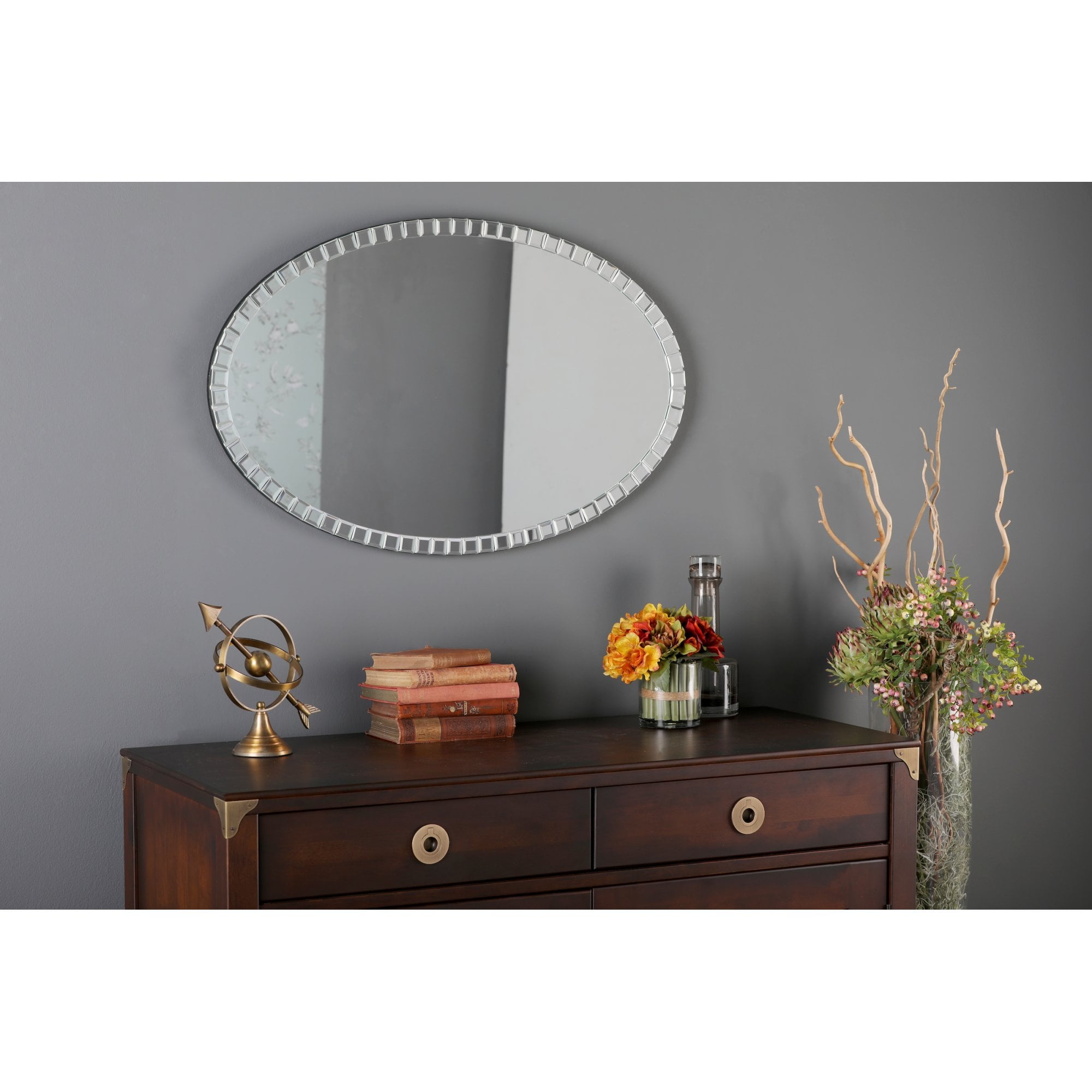 Marcella Large Contemporary Oval Mirror LA3520585-Q