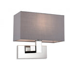 Raffles Wall Light In Chrome Finish With Grey Rectangle Shade 4939CHGR