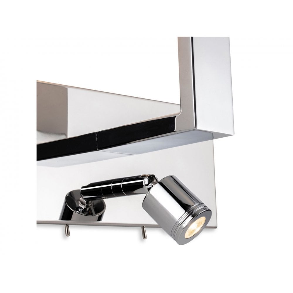 Webster 2 Light Switched Wall Light In Chrome Finish With Cream Shade 4938CH
