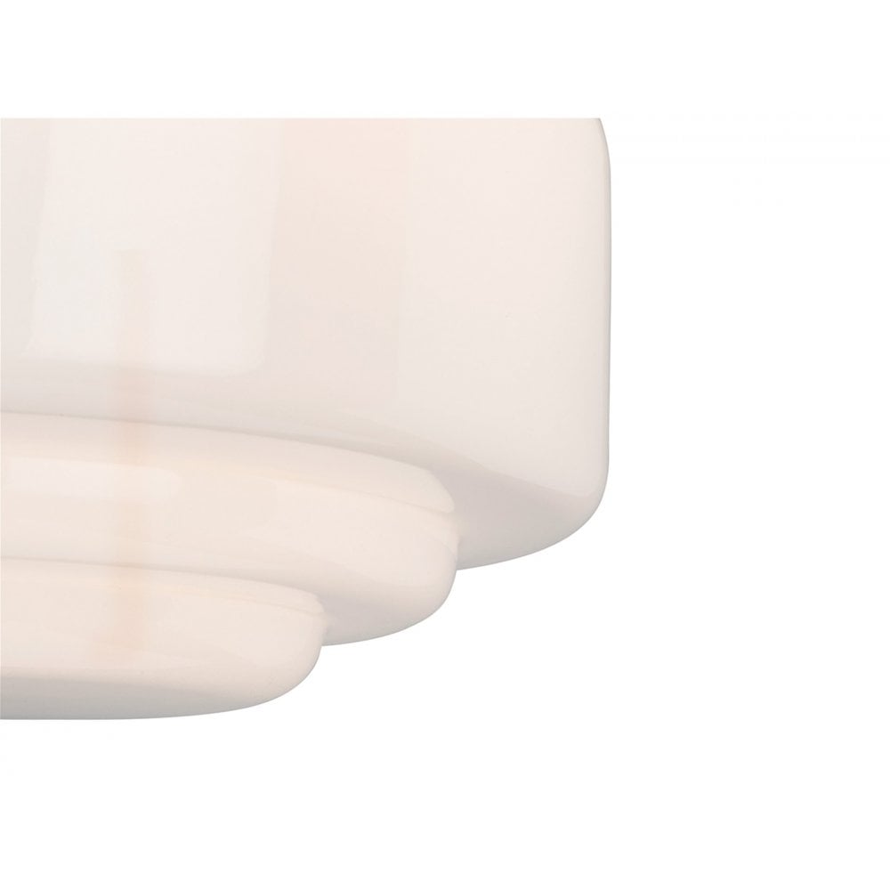 Art Deco 1 Light Ceiling Pendant Light In Chrome With Opal Glass 2939CH