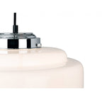 Art Deco 1 Light Ceiling Pendant Light In Chrome With Opal Glass 2939CH