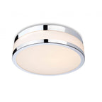 Contemporary Marnie LED Medium Flush Ceiling Light In Chrome Finish With Opal Glass IP44 2937CH