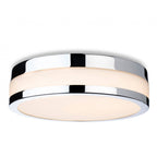 Contemporary Marnie LED Medium Flush Ceiling Light In Chrome Finish With Opal Glass IP44 2936CH
