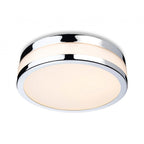 Contemporary Marnie LED Medium Flush Ceiling Light In Chrome Finish With Opal Glass IP44 2936CH