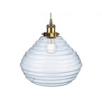 Orla Retro Ceiling Pendant Light In Antique Brass With Clear Glass 2931AB