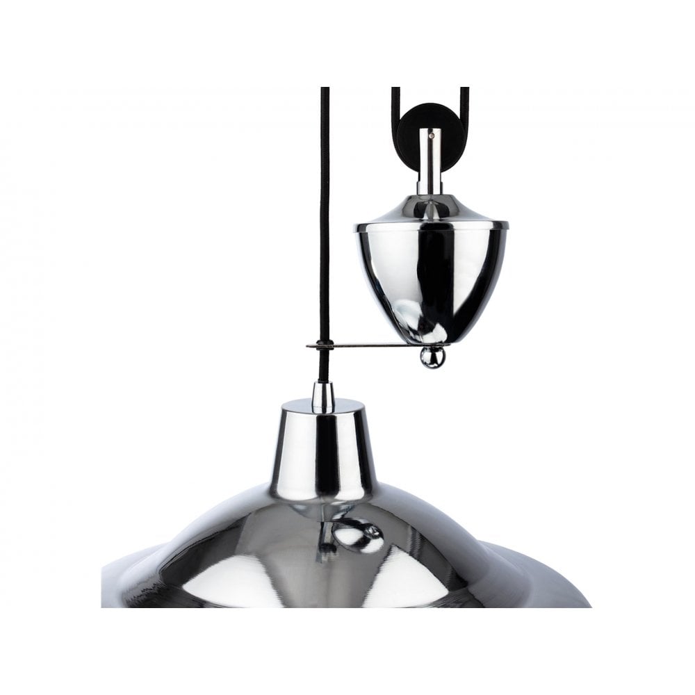 Suffolk Classic Rise And Fall Ceiling Pendant Light In Chrome Finish 2928CH
