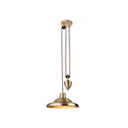 Suffolk Classic Rise And Fall Ceiling Pendant Light In Antique Brass Finish 2928AB