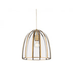 Lincoln Bell Shaped Ceiling Pendant Light In Antique Brass With Clear Glass Panels 2916AB