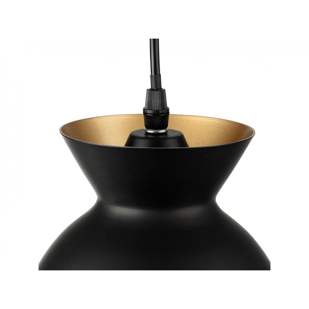 Maisie Compact Ceiling Pendant Light In Black and Gold Finish 2910BK