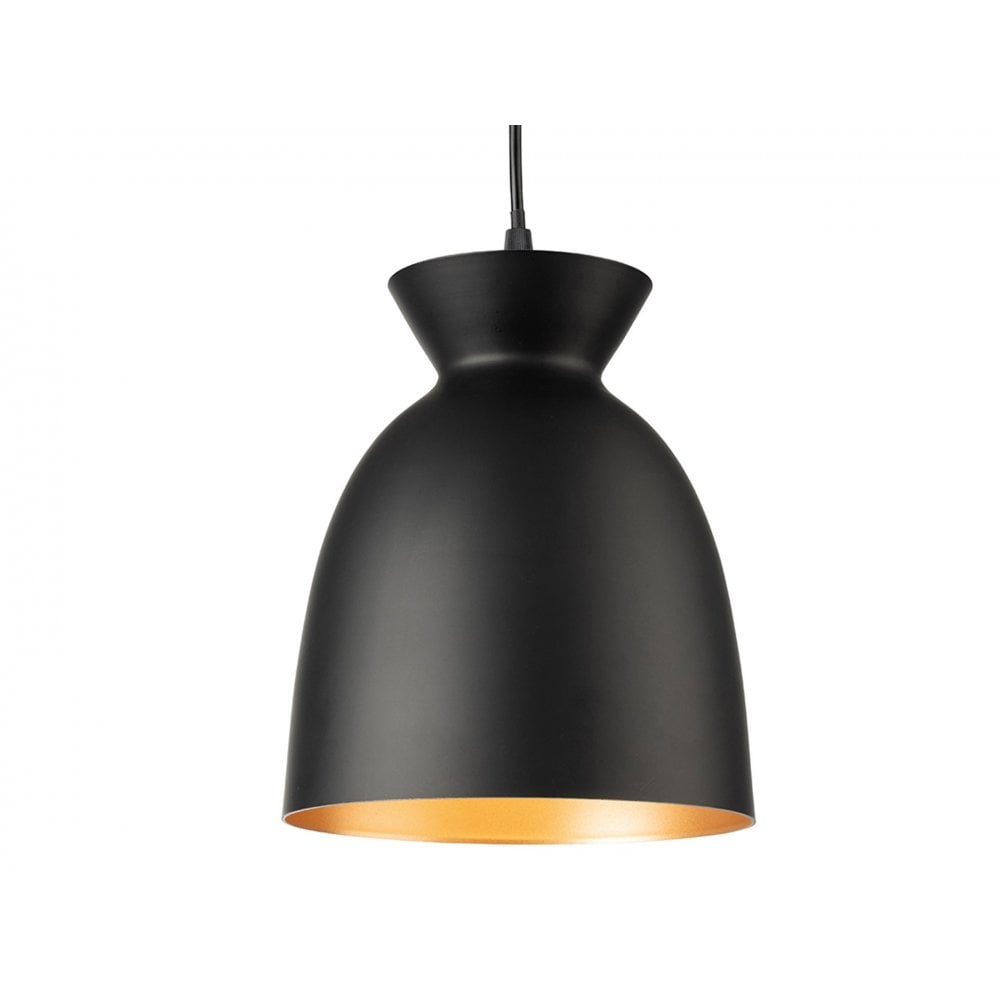 Maisie Compact Ceiling Pendant Light In Black and Gold Finish 2910BK