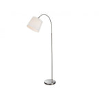 Tower Elegant Floor Lamp In Brushed Steel Finish With Cream Shade 2909BS