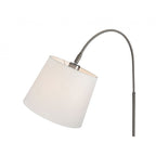 Tower Elegant Floor Lamp In Brushed Steel Finish With Cream Shade 2909BS