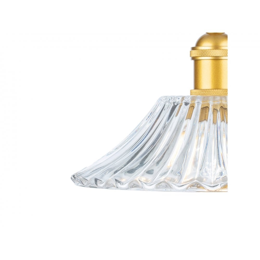 Wiltshire Medium Ceiling Pendant Light In Satin Gold With Clear Decorative Glass 2907GO
