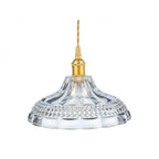 Wiltshire Large Ceiling Pendant Light In Satin Gold With Clear Decorative Glass 2905GO