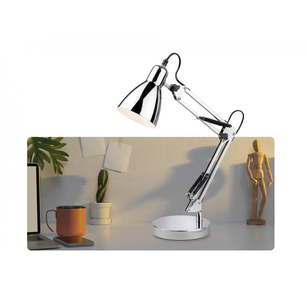 Firstlight Riley Adjustable Table Lamp In Polished Chrome Finish 2904CH