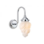 Flame Swan Neck Wall Light In Chrome Finish With Opal Flame Glass IP44 2899CH