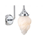 Flame Swan Neck Wall Light In Chrome Finish With Opal Flame Glass IP44 2899CH