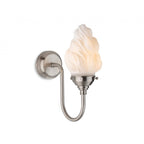 Flame Swan Neck Wall Light In Brushed Steel Finish With Opal Flame Glass IP44 2899BS