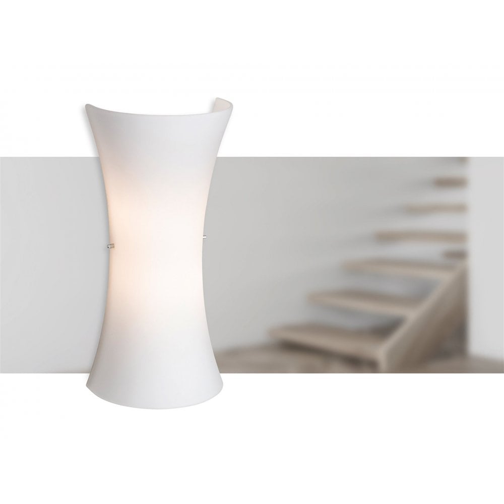 Forum Elegant Opal Glass Wall Light With Chrome Details 2881CH