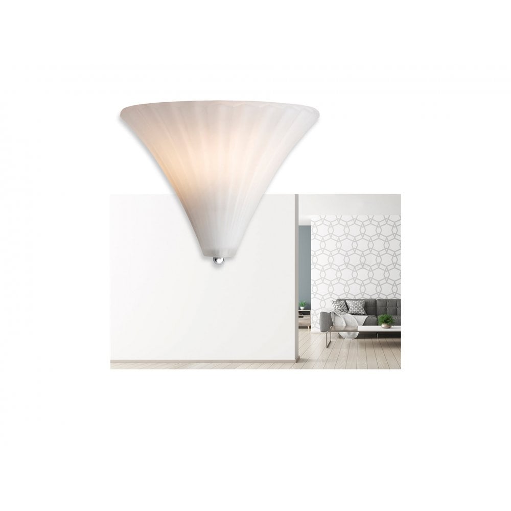 Forum Elegant Opal Glass Wall Light With Chrome Details 2862CH