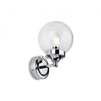 Oscar Contemporary Wall Light In Chrome Finish With Clear Glass IP44 2873CH