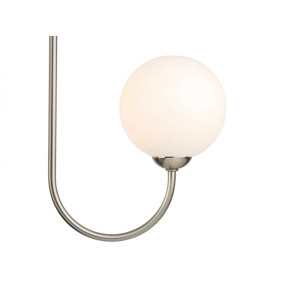 Lyndon Elegant 5 Light Flush Ceiling Light In Brushed Steel With Opal Glass 2887BS