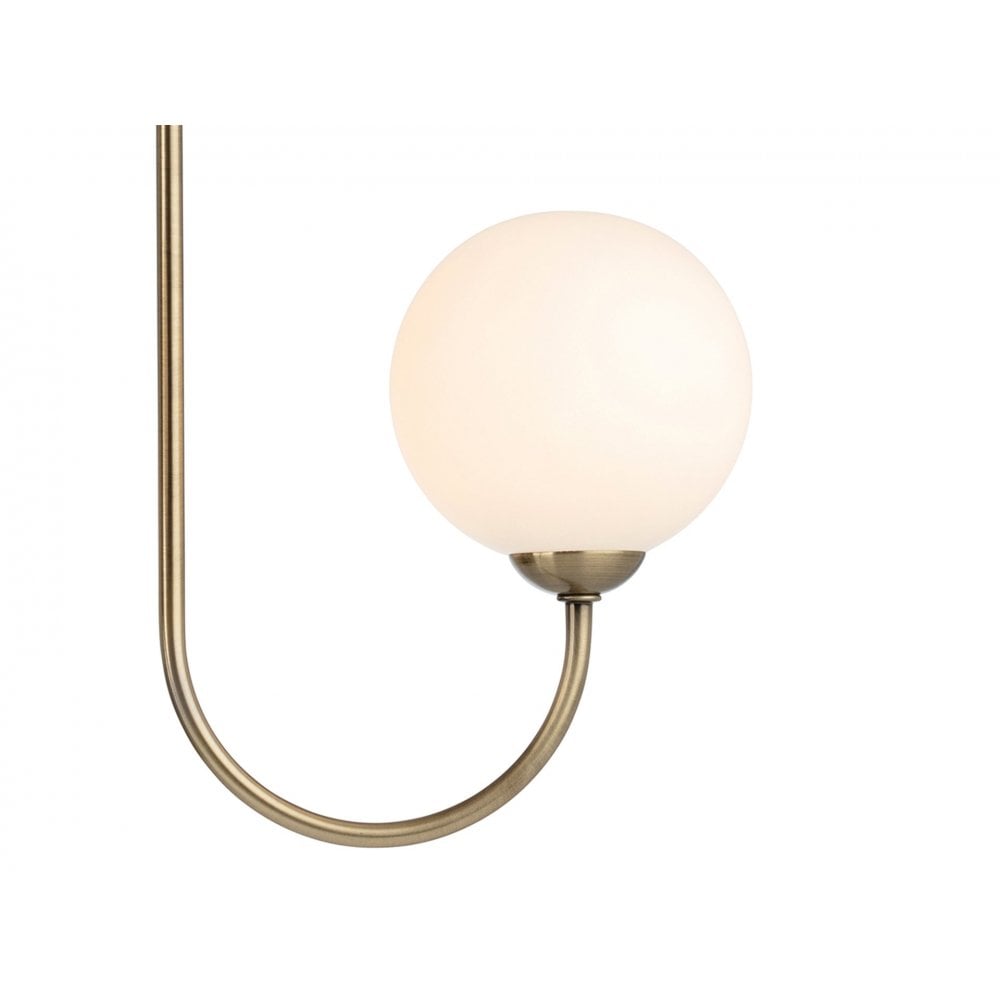 Lyndon Elegant 5 Light Flush Ceiling Light In Antique Brass With Opal Glass 2887AB