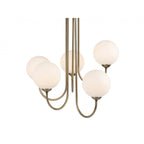 Lyndon Elegant 5 Light Flush Ceiling Light In Antique Brass With Opal Glass 2887AB