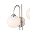 Lyndon Elegant 2 Light Wall Light In Brushed Steel With Opal Glass 2885BS