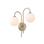 Lyndon Elegant 2 Light Wall Light In Antique Brass With Opal Glass 2885AB