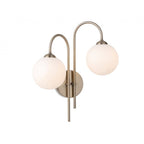 Lyndon Elegant 2 Light Wall Light In Antique Brass With Opal Glass 2885AB
