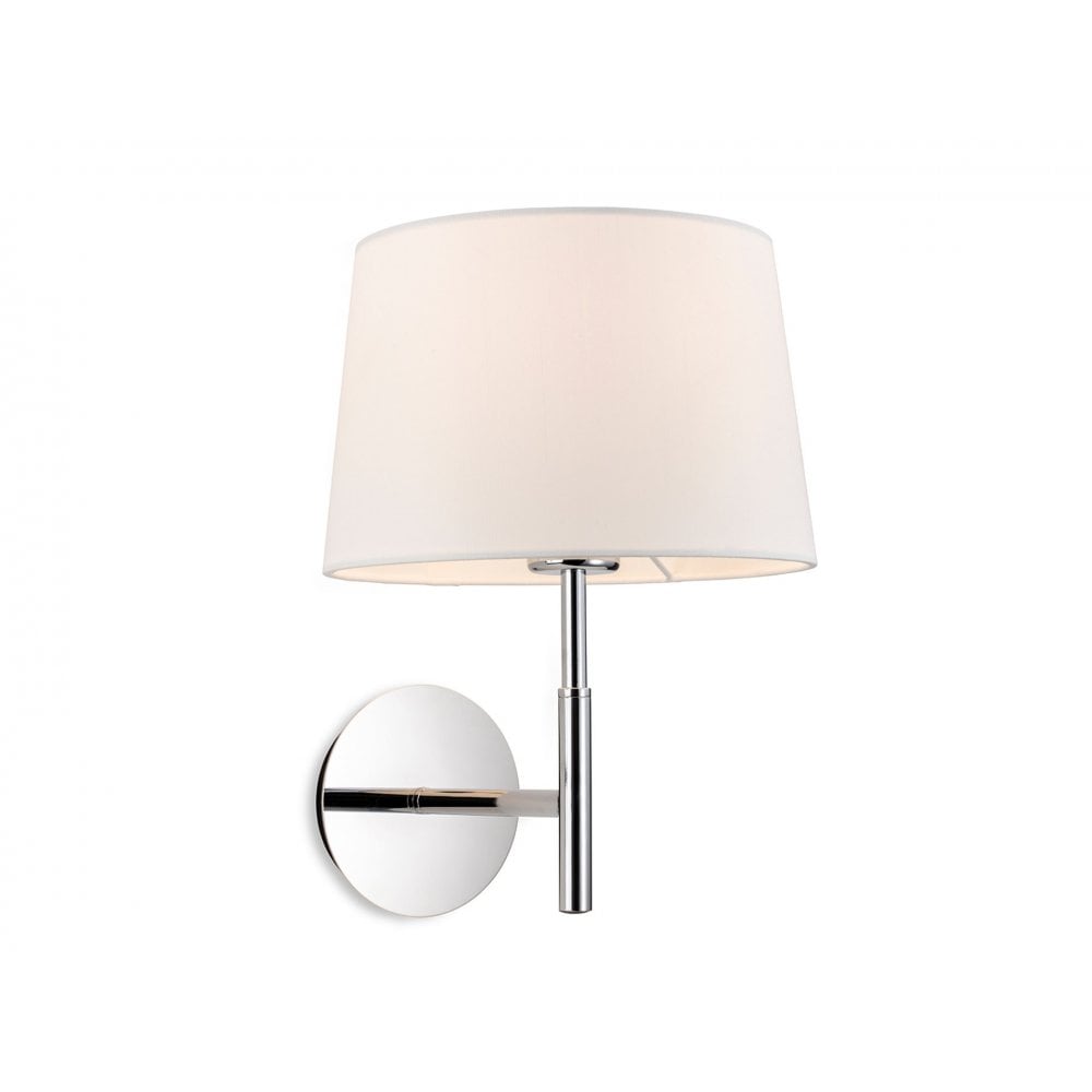 Seymour Contemporary Wall Light In Chrome Finish With Cream Shade 2879CH
