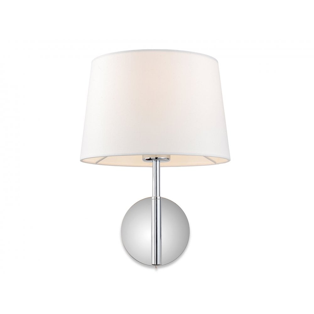 Seymour Contemporary Wall Light In Chrome Finish With Cream Shade 2879CH