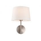 Seymour Contemporary Wall Light In Brushed Steel Finish With Cream Shade 2879BS