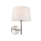 Seymour Contemporary Wall Light In Brushed Steel Finish With Cream Shade 2879BS