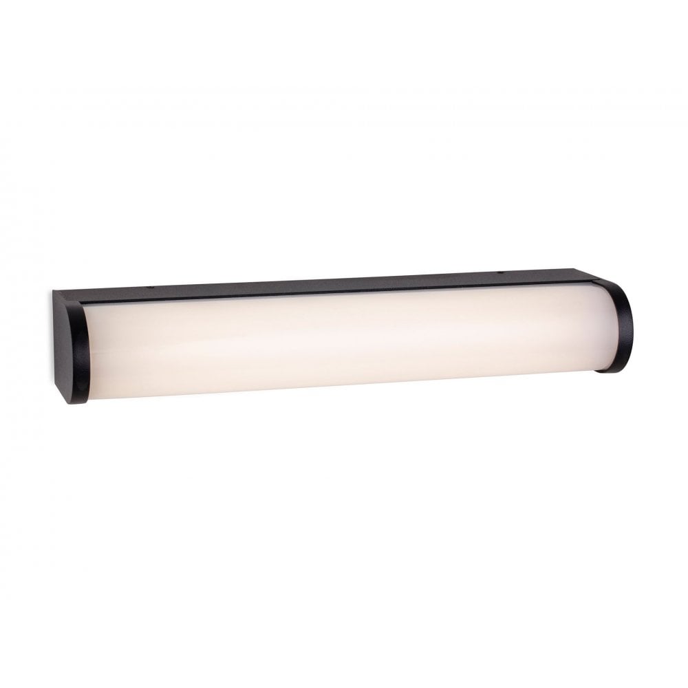 Bravo Sleek LED Wall Light In Black Finish With Opal Diffuser IP44 30 cm 2867BK