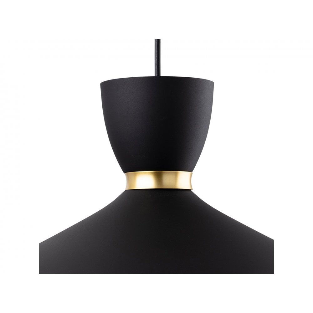 Ellis Spun Ceiling Pendant Light In Black And Matt Gold Finish 2851BK