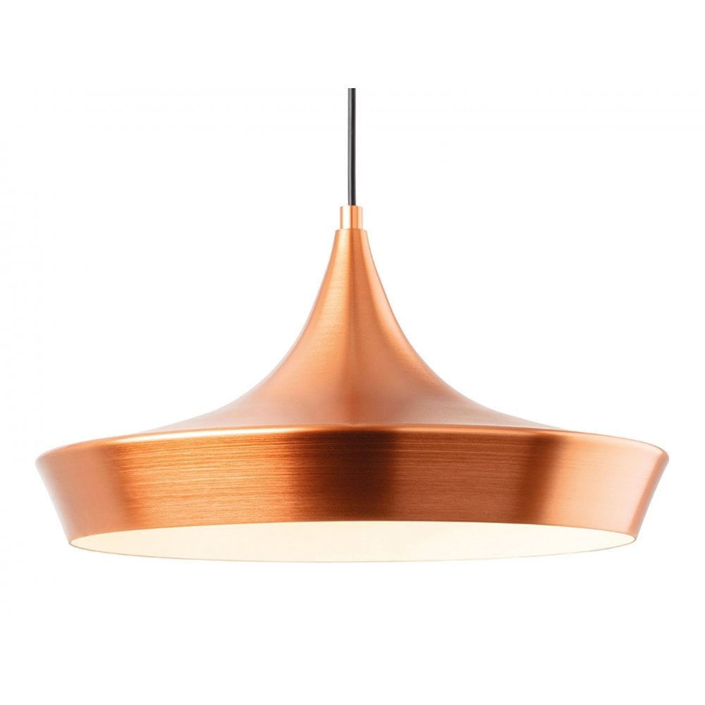 Leo Spun Ceiling Pendant Light In Brushed Copper Finish 2850CP
