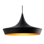 Leo Spun Ceiling Pendant Light In Black And Gold Finish 2850BK